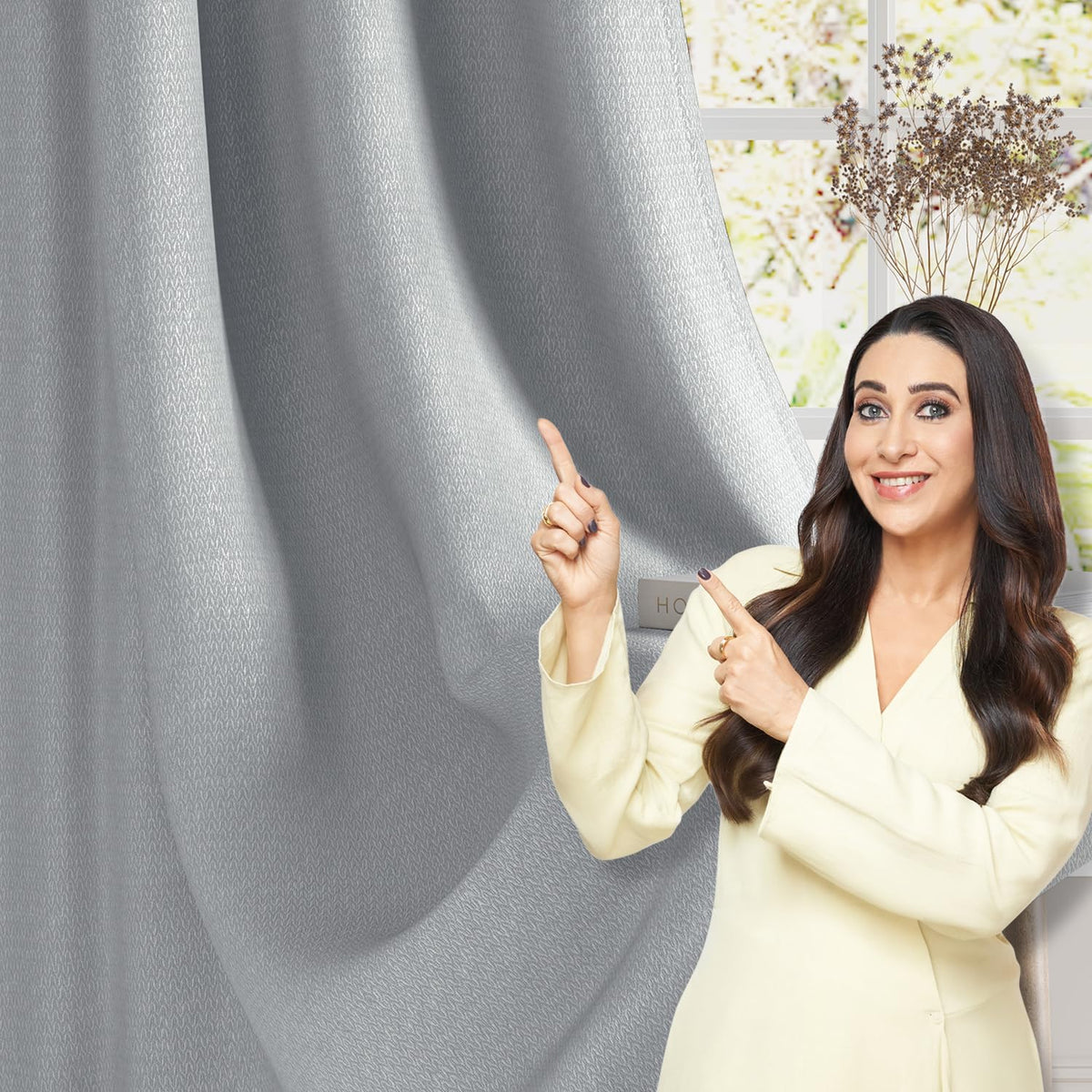 HOKIPO Atmosphere Dimout Curtains, 7 Feet Long - Mist Grey