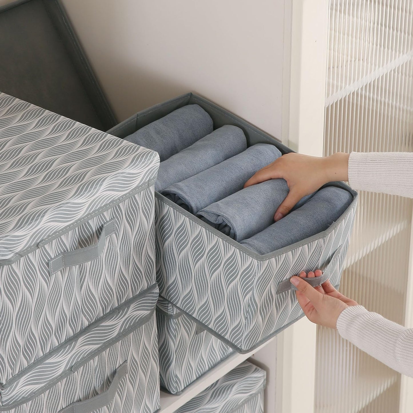 Foldable Cloth Storage Box | Wardrobe Organizer with Lid