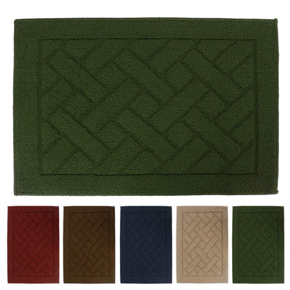 Entrance Door Inside and Outside Dirt Trapper Mat Polypropylene Fiber Anti-Slip Rubber Back Machine Washable Mat, Rectangular - 45 x 70 cm, Green
