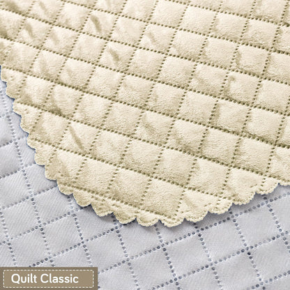 Quilt Classic 5-Seater Sofa Cover (3+1+1), Beige