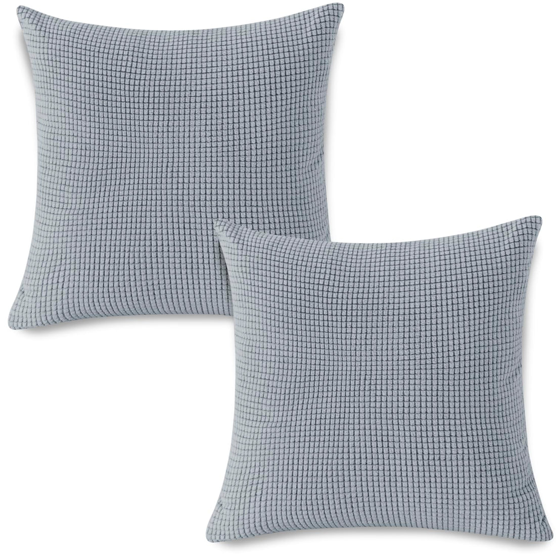 Premium Light Grey Colour Grid Texture Jacquard Cushion Cover | 18x18 Inch Size