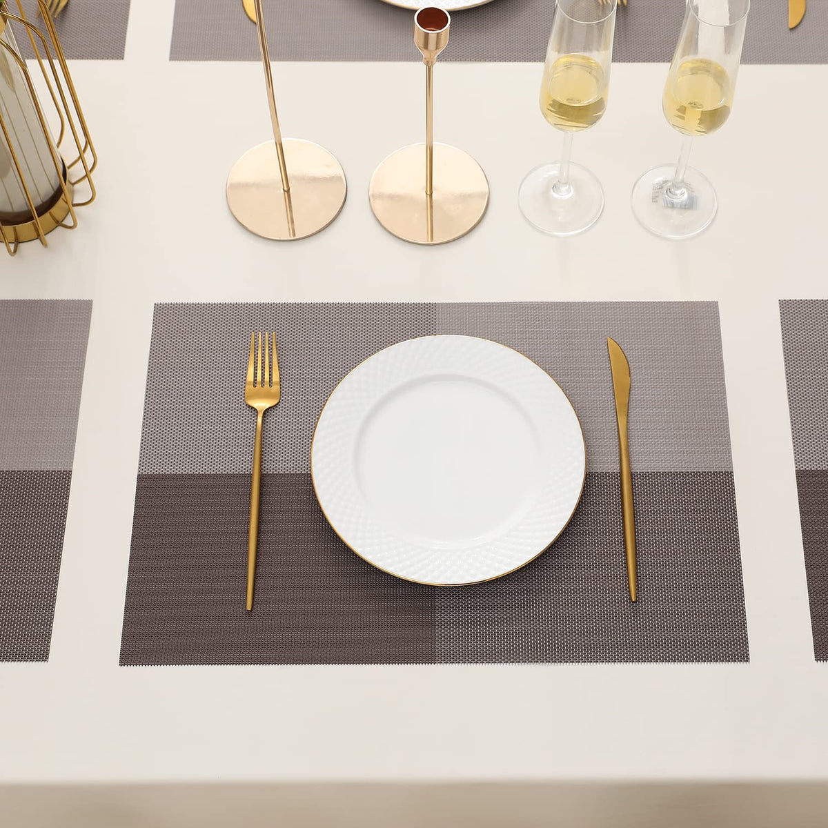 PVC Dining Table Mats, Brown