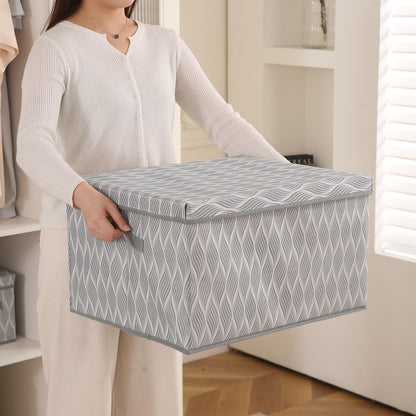 Foldable Cloth Storage Box | Wardrobe Organizer with Lid
