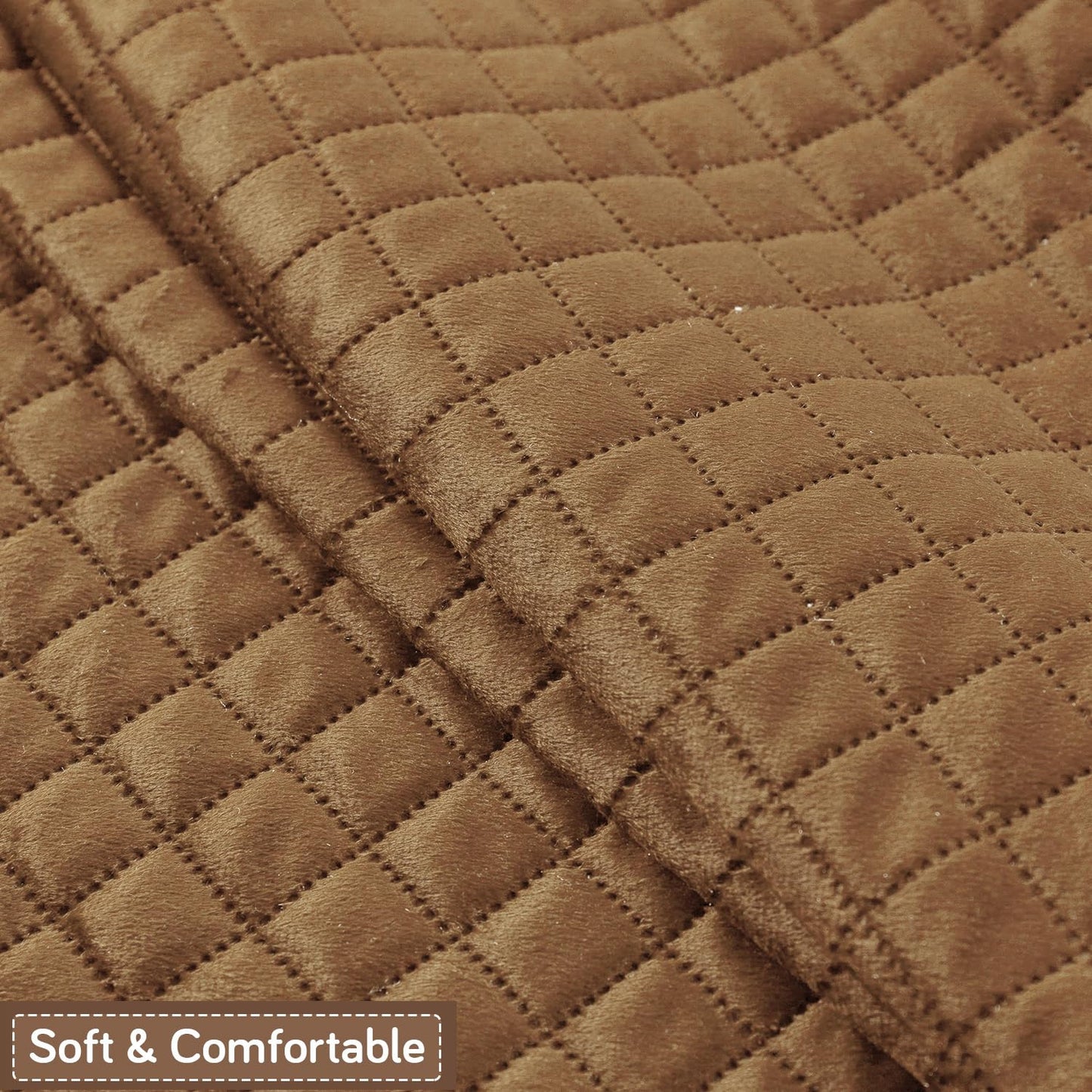 Quilt Classic 5-Seater Sofa Cover (3+1+1), Golden