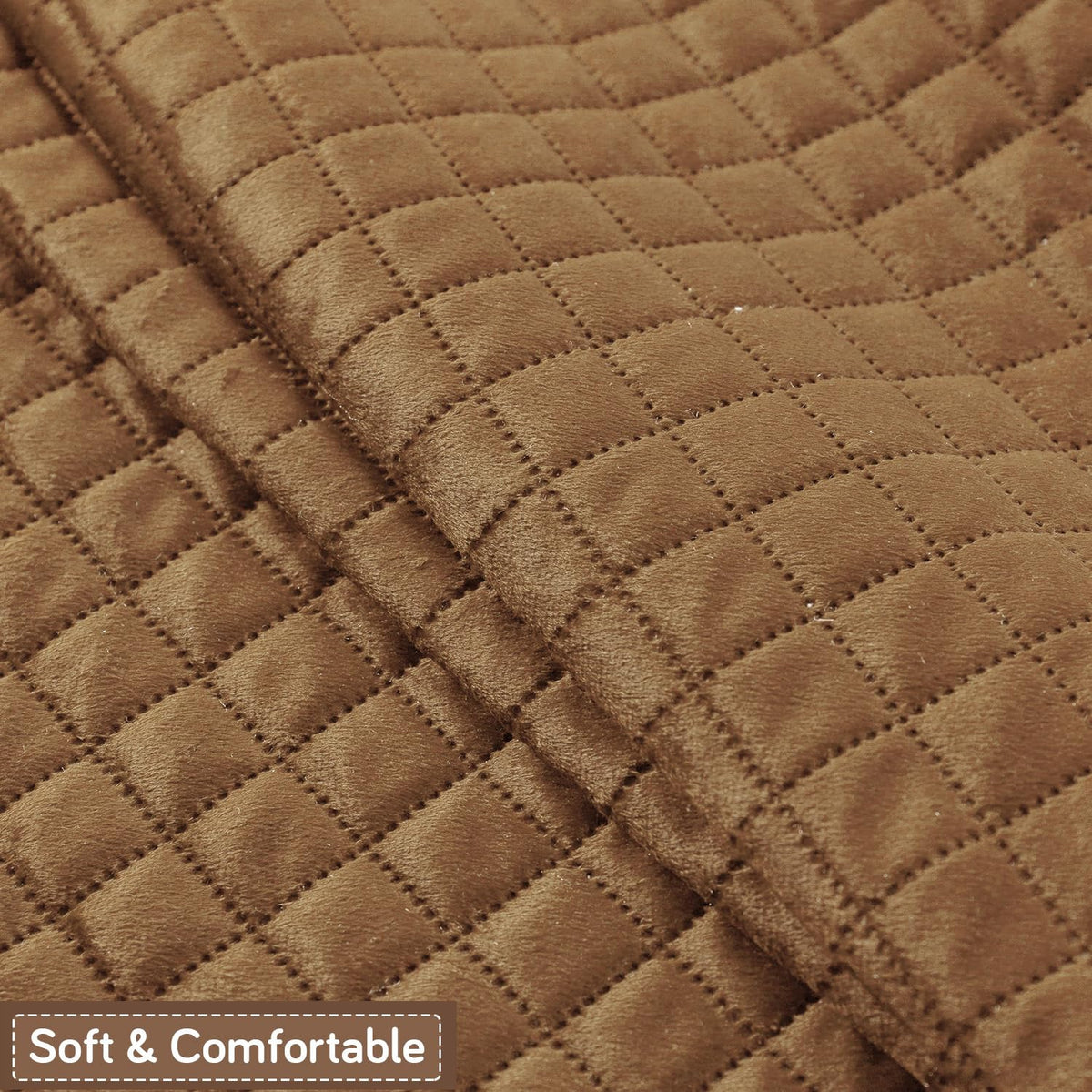 Quilt Classic 5-Seater Sofa Cover (3+1+1), Golden