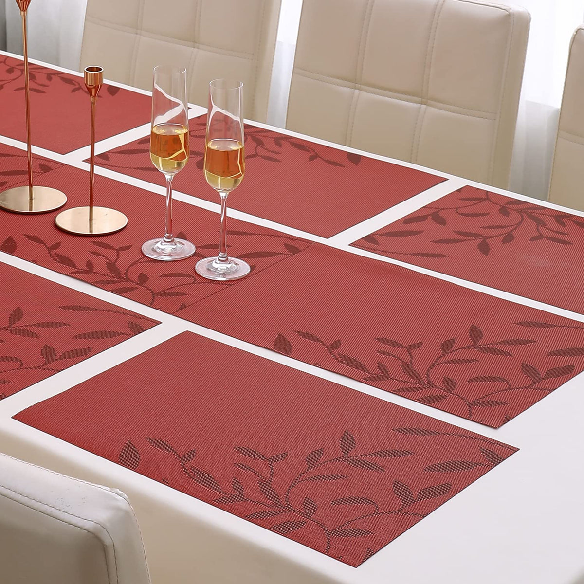 PVC Dining Table Mats, Red