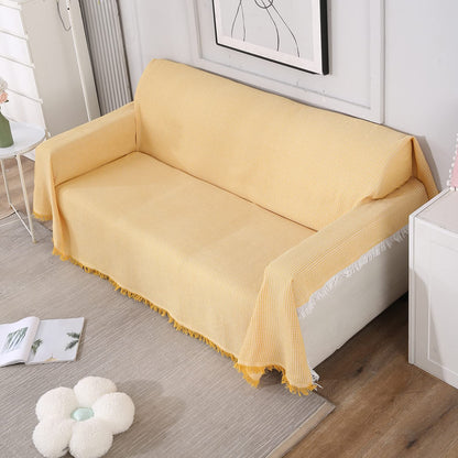 Yellow Polycotton Sofa Throw | Soft & Durable