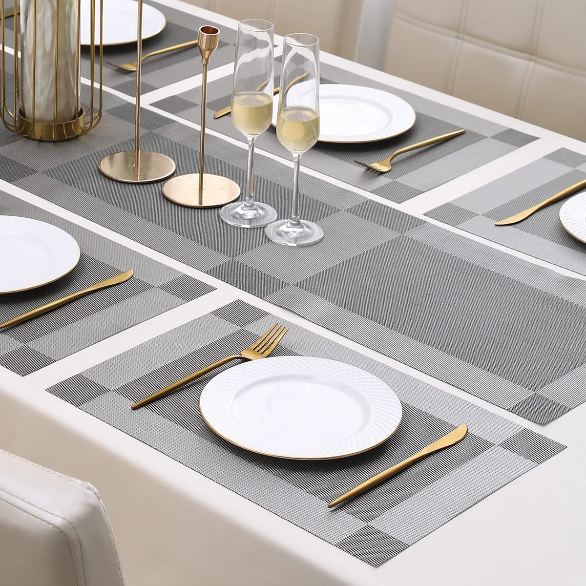 PVC Dining Table Mats, Grey
