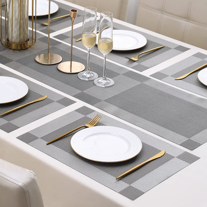 PVC Dining Table Mats, Grey