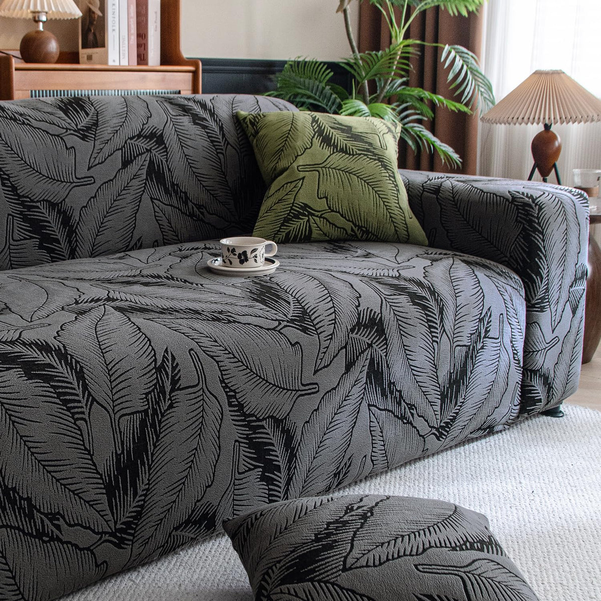 Buy shadow grey colour dual tone series knitting jacquard sofa & Pillow covers | HOKIPO