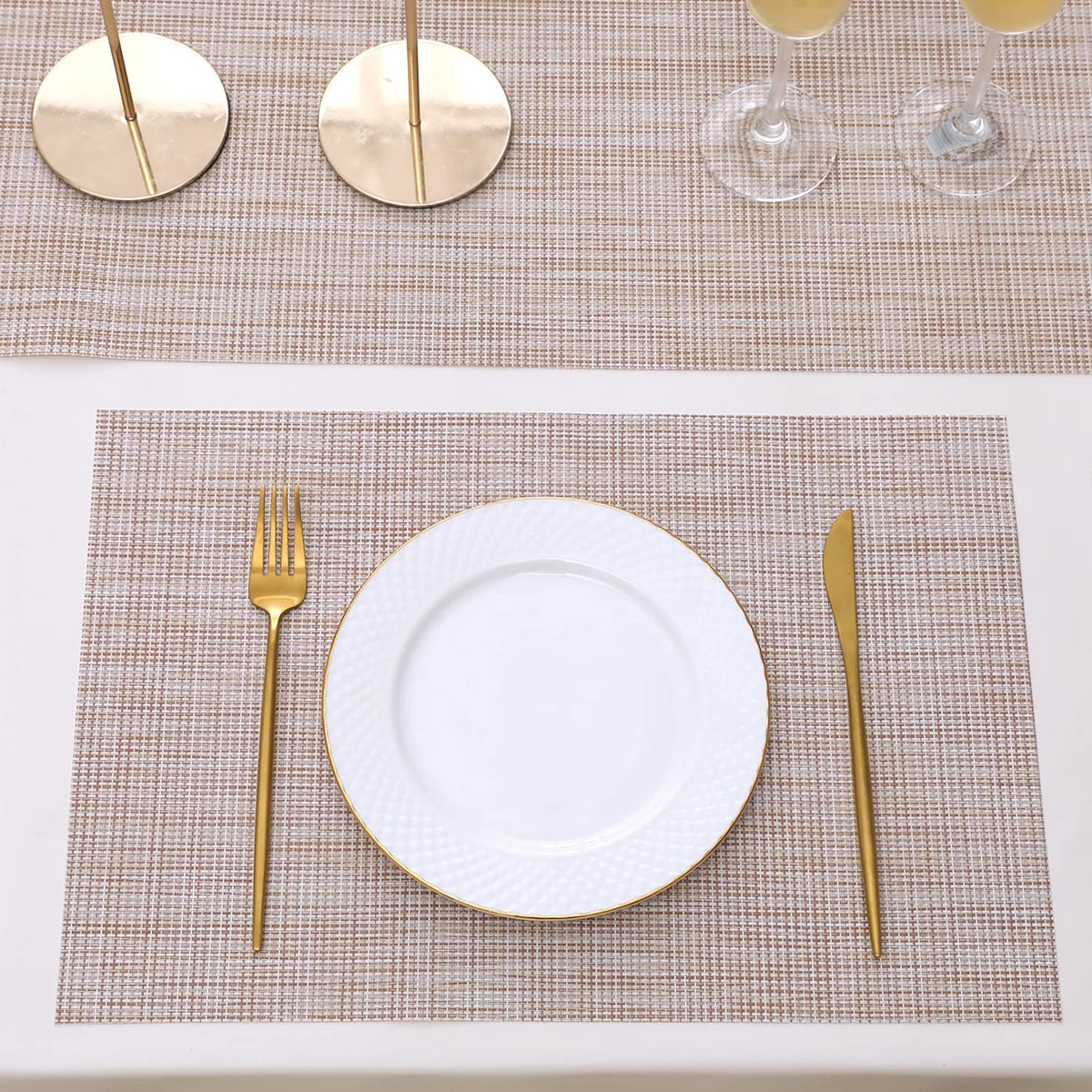 PVC Dining Table Mats, Beige