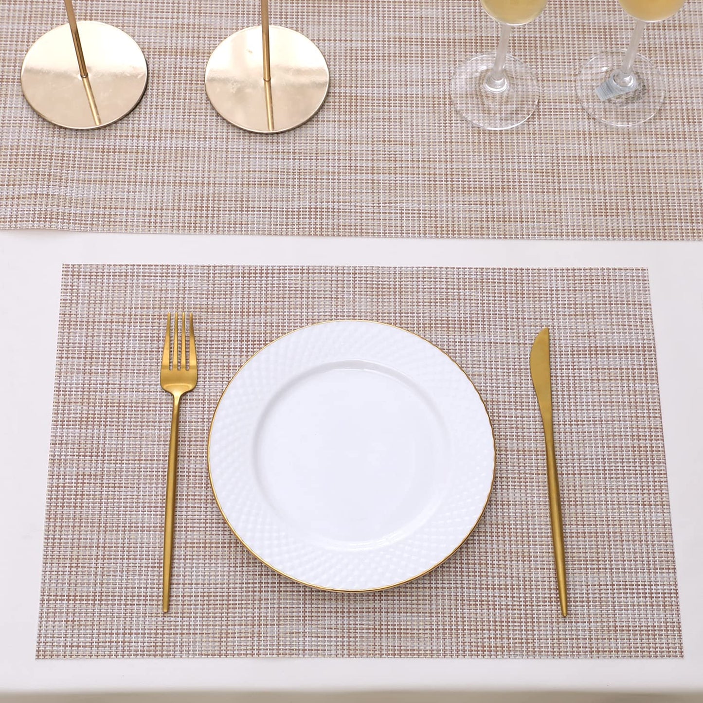 PVC Dining Table Mats, Beige
