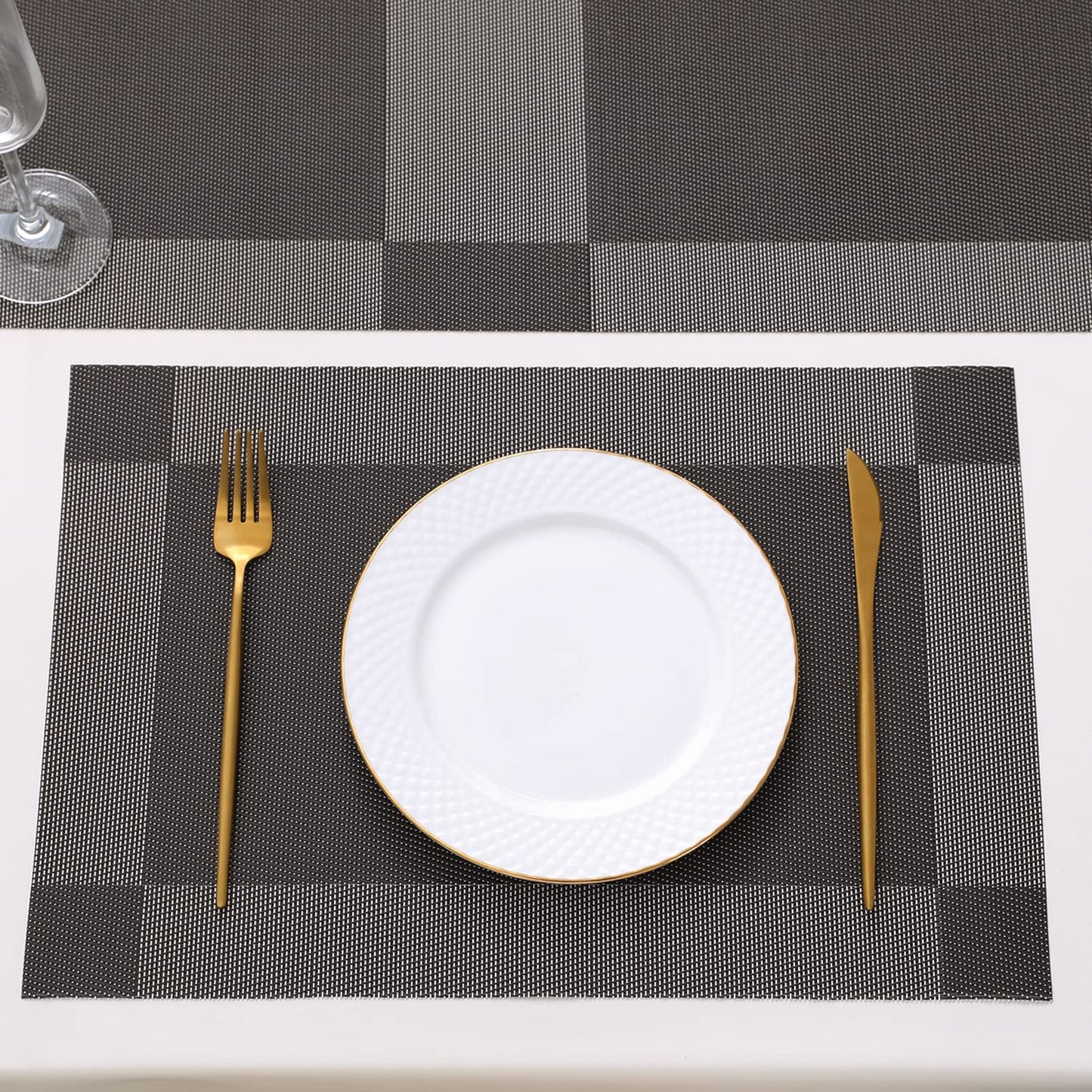 PVC Dining Table Mats, Dark Grey