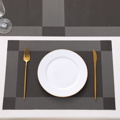 PVC Dining Table Mats, Dark Grey