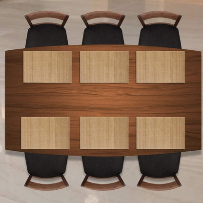 Reversible Bamboo Placemats Set of 6 Table Mats, 45x30 cm, Desert Brown