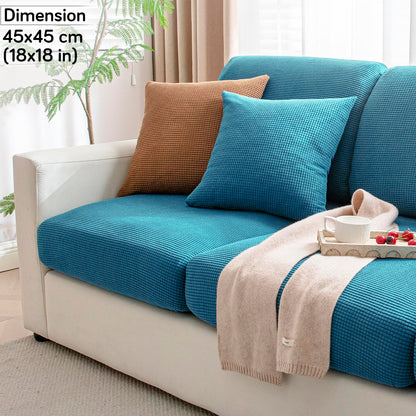 HOKIPO Jacquard Pack of 2 Cushion Cover 18x18 inch, Teal