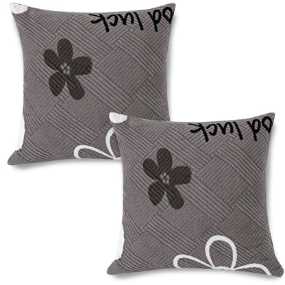 HOKIPO Stretchable Thick Fleece Pack of 2 Cushion Cover 18x18 inch,Moon Grey
