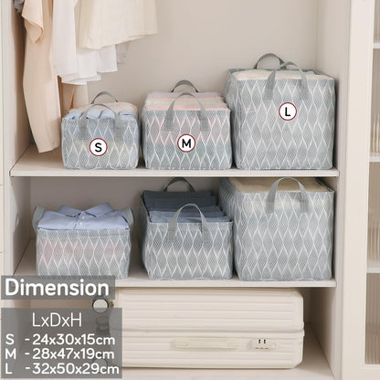 Foldable Wardrobe Storage Basket | Non-Woven Bin with Metal Frame & Handles