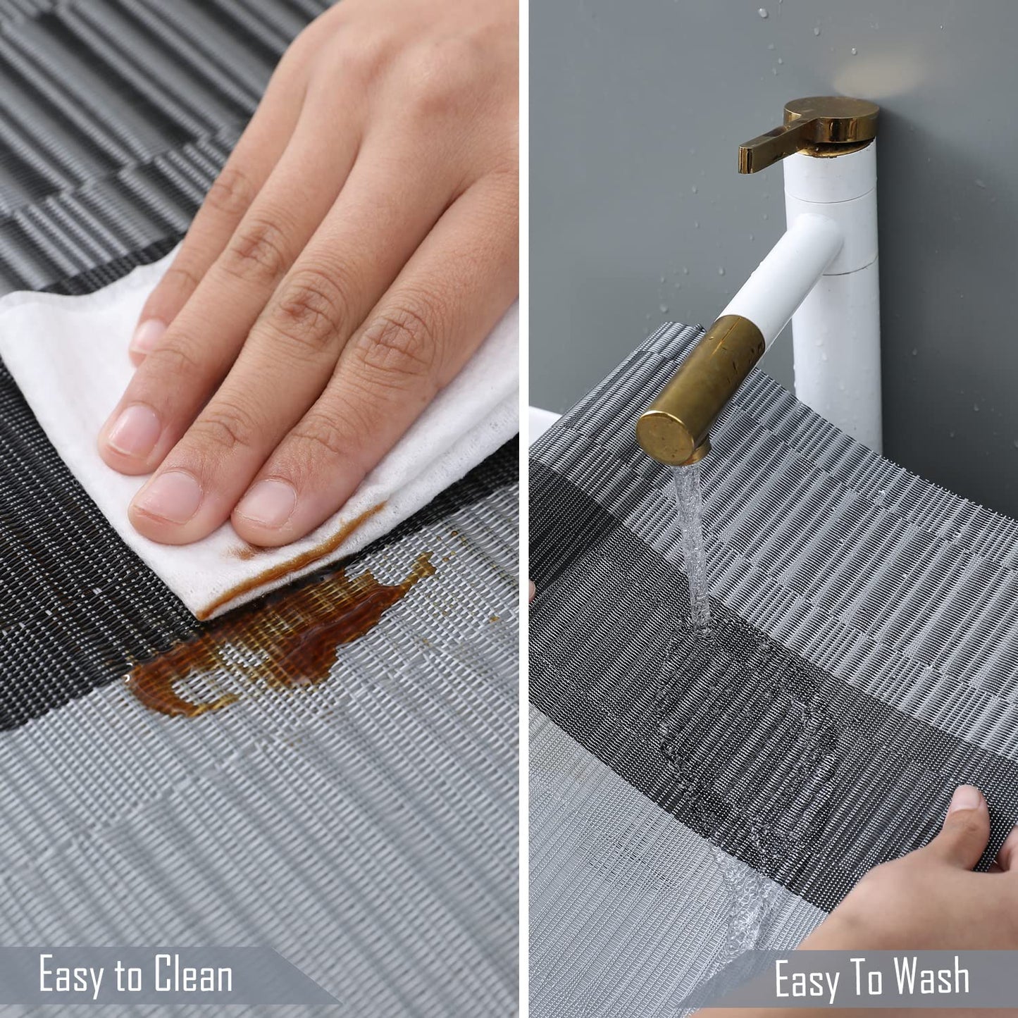 PVC Dining Table Mats, Grey