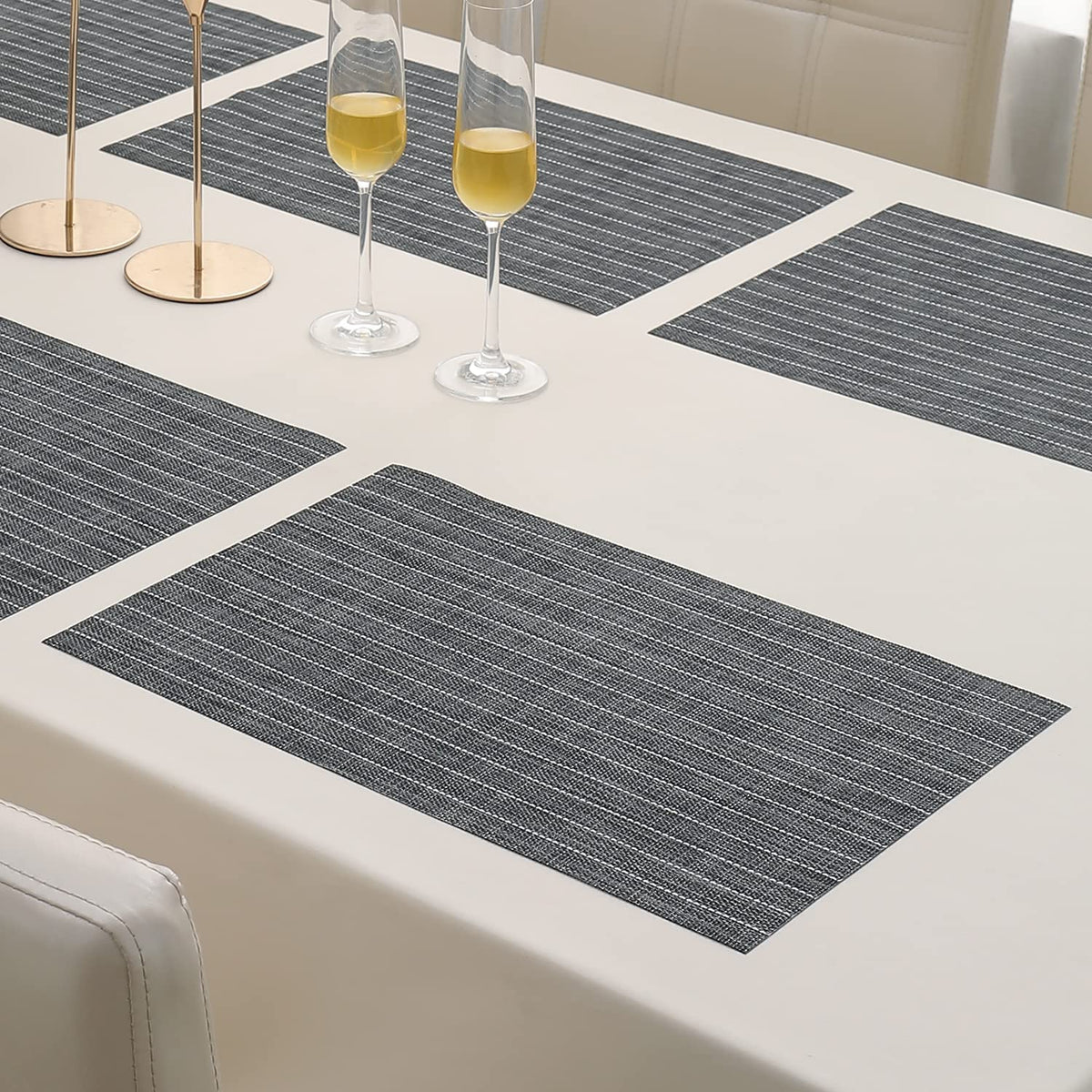 PVC Dining Table Mats, Grey