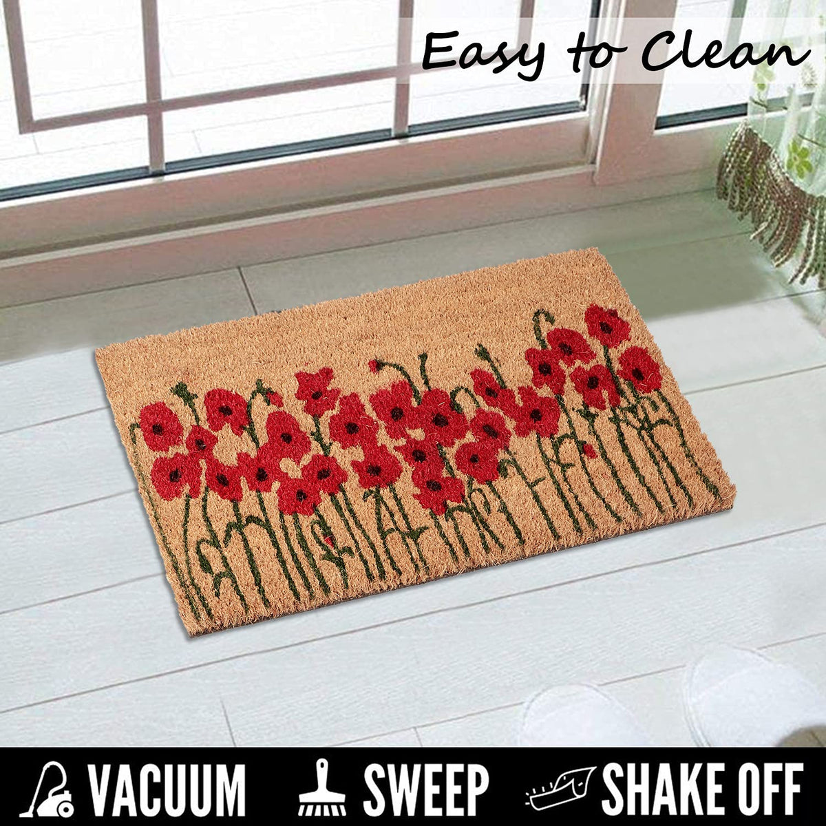 Coir Entrance Door Mat with Anti-Slip PVC Backing
