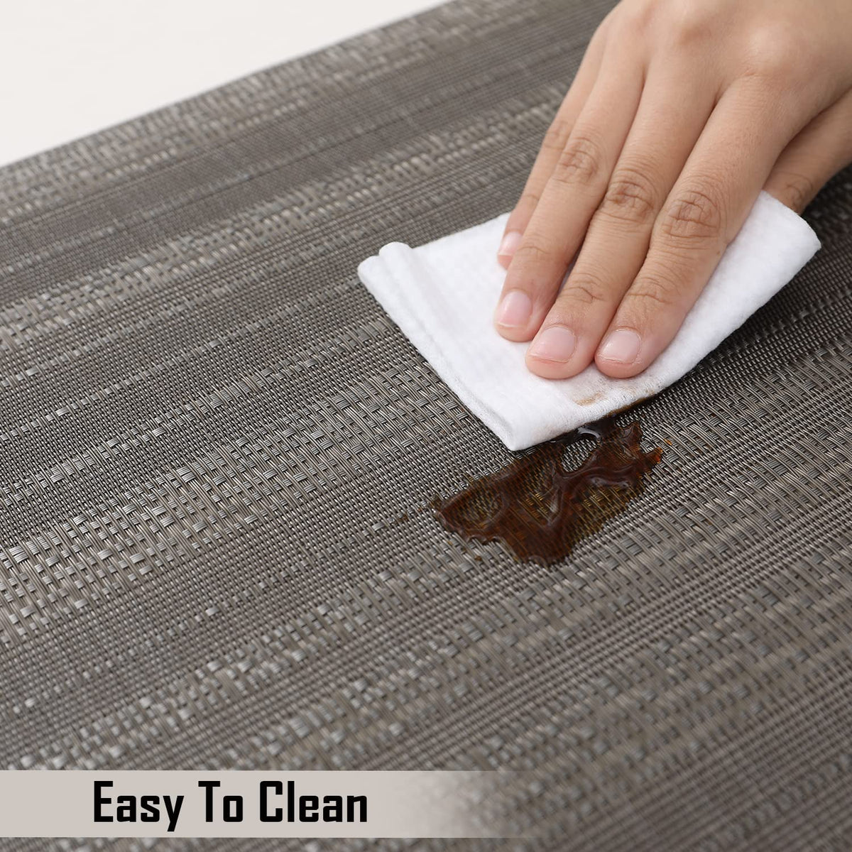 PVC Dining Table Mats, Shadow Grey