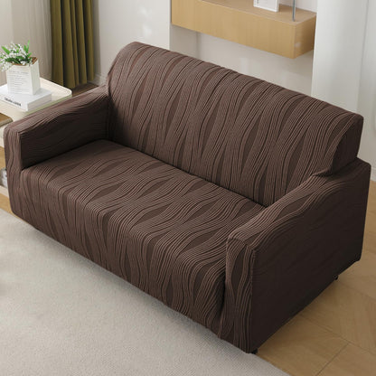 Buy chocolate brown colour nestiva series knitting jacquard sofa cover - 3 seater
