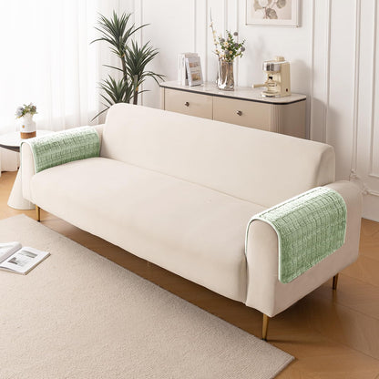 Premium Plush Anti Slip Sofa Cover Mat, Pastel Green