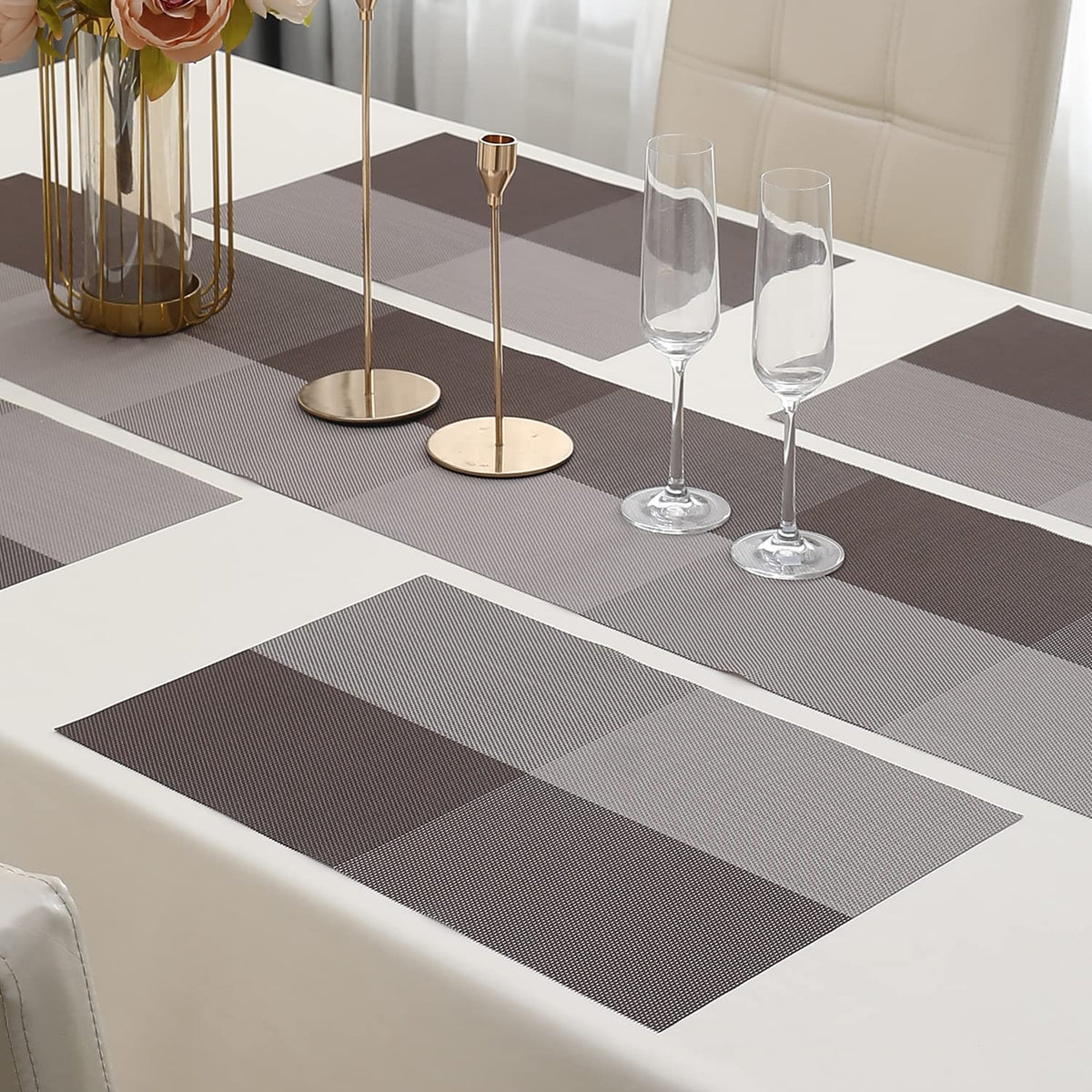 PVC Dining Table Mats, Brown