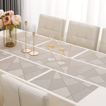 PVC Dining Table Mats, Abstract Beige