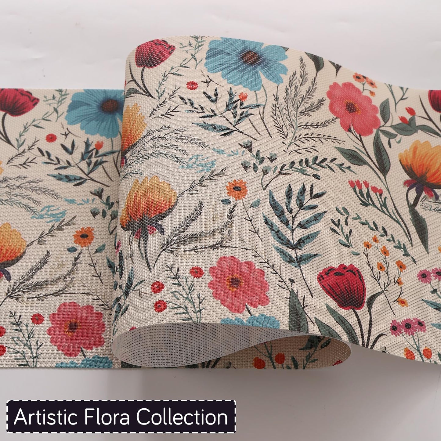 Artistic Flora PVC Washable Mats for Dining Table - Cosmos
