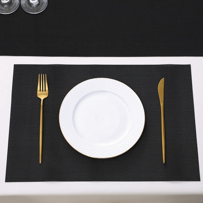 PVC Dining Table Mats, Jet Black