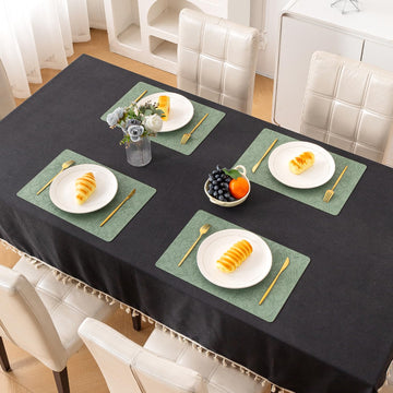 Hibiscus Bloom Washable Leather Mats for Dining Table - Sage Green