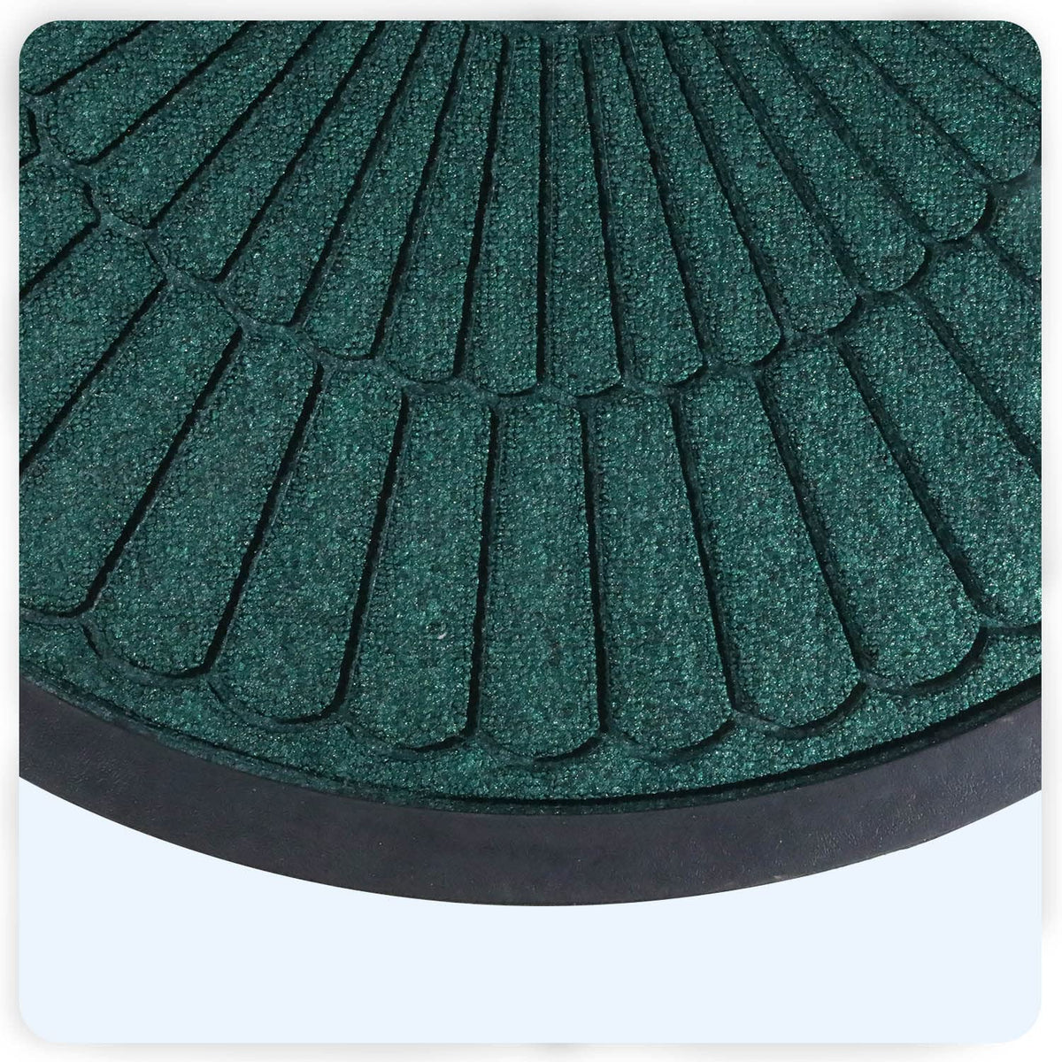 45X75cm Polypropylene Outdoor mat Half Circle Pattern for Entrance Doormat, Welcome mat, Green