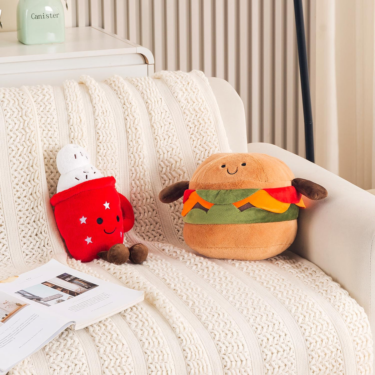 HOKIPO Coffee Mug Shaped Cushion for Kids Room & Cafe Decor, 35 cm