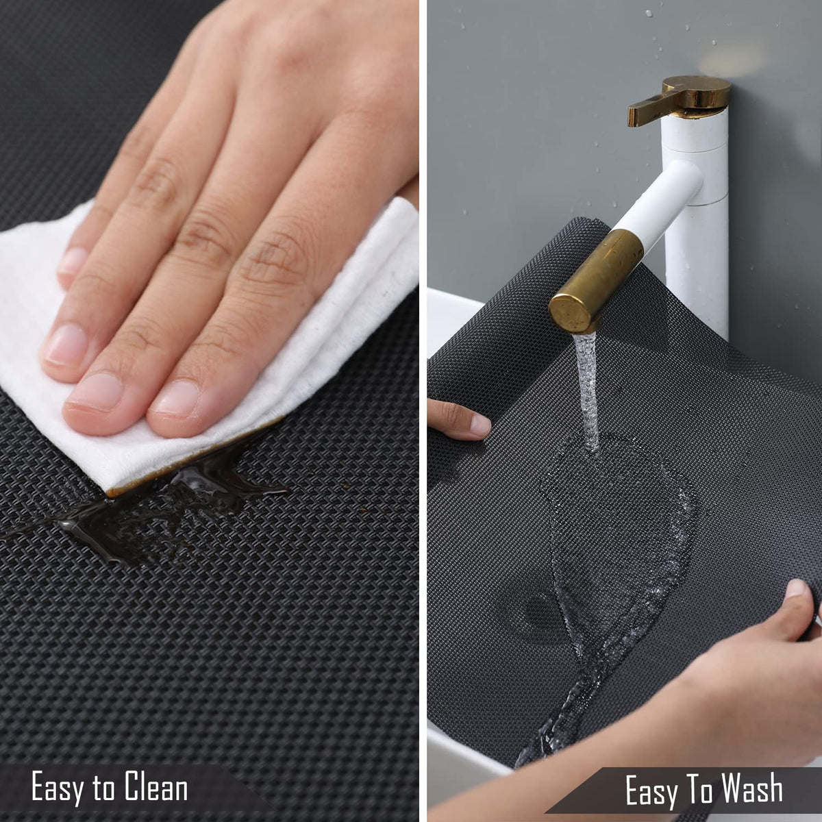 PVC Dining Table Mats, Jet Black