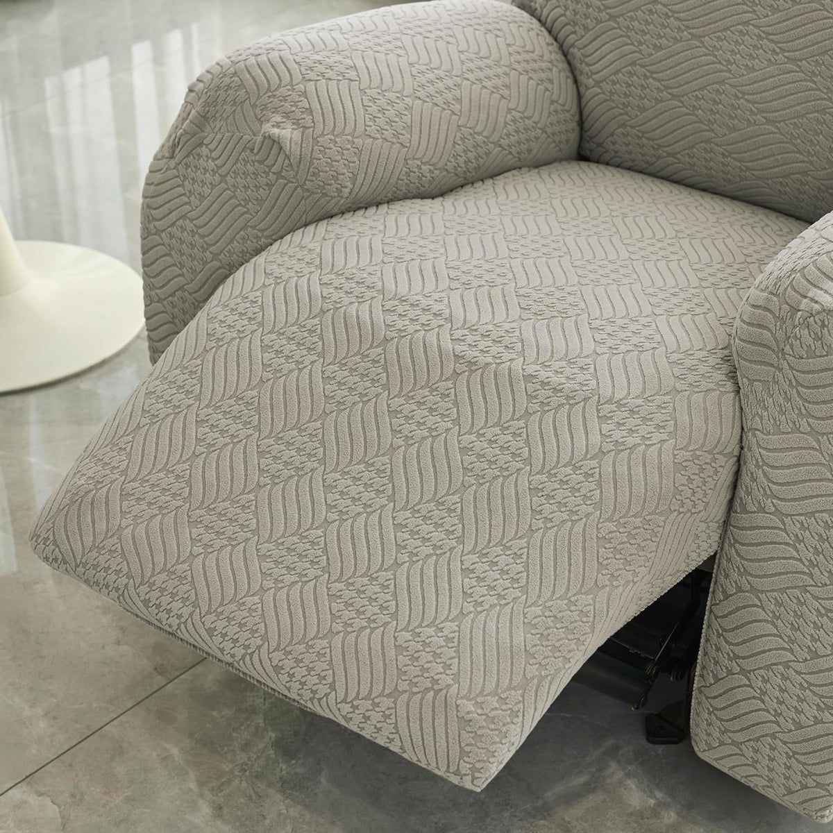 Buy Taupe Brown Colour Jacquard Single Seater Recliner Chair Cover