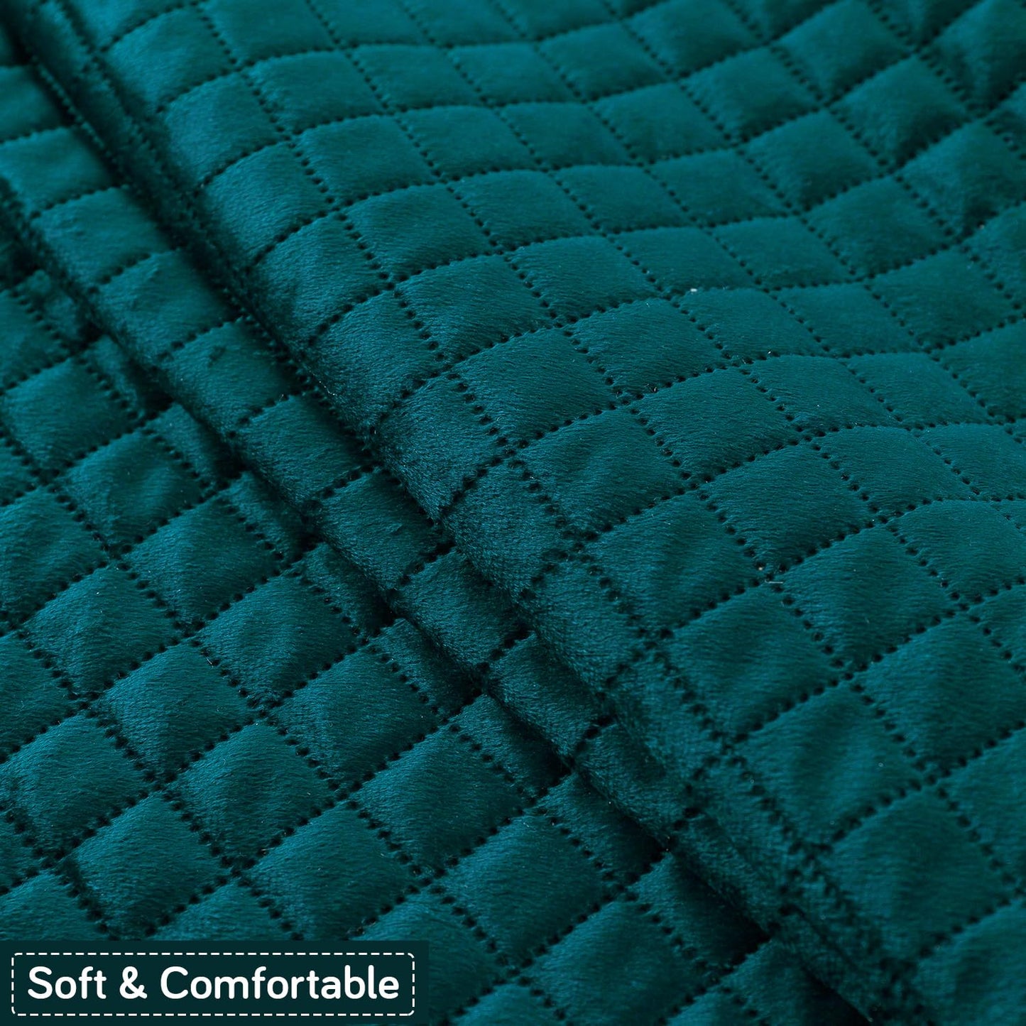 Quilt Classic 5-Seater Sofa Cover (3+1+1), Teal