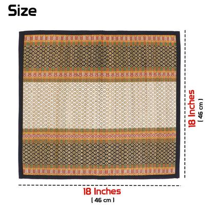 Natural River Grass Handcrafted Pooja Floor Mats/Meditation Prayer Mat/Sittting Mat/Aasan Mat Chatai for Pack of 2/4/6/8, Black
