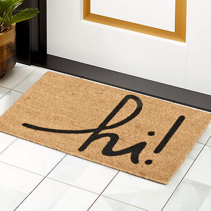 Large 45X75 Cm Natural Coconut Coir Mat For Entrance With Antislip Pvc Backing, Black (Rectangular)