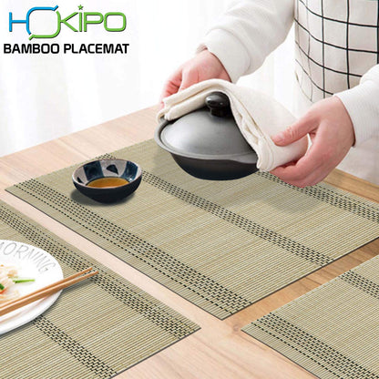 Heat Resistant Bamboo Placemats Set of 6 Dining Table Mats