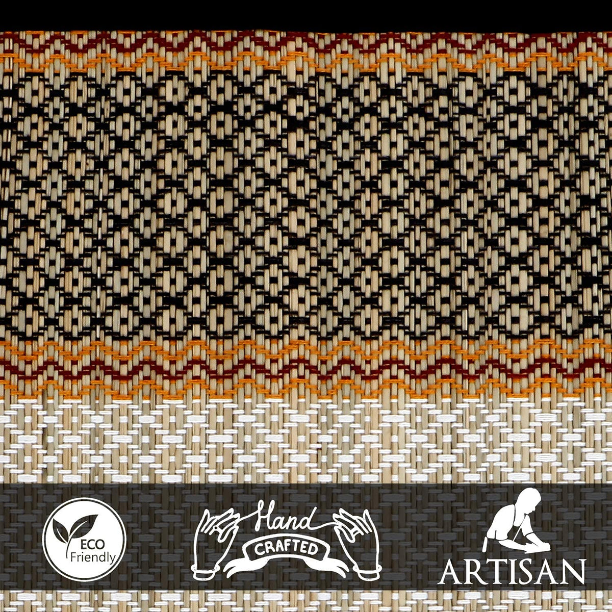 Buy Black Colour Eco-friendly Natural Handcrafted Dining Table Runner | HOKIPO