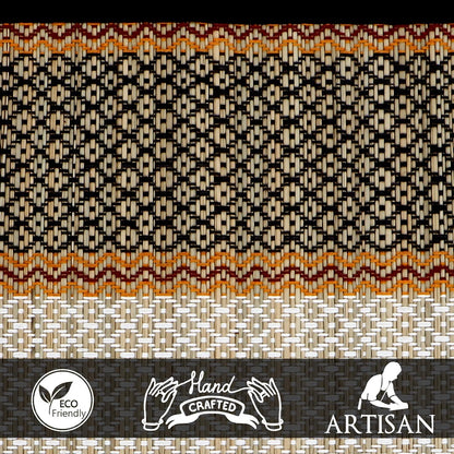 Natural Handmade Madurkathi Table Runner for Dining Table, Centre Table, Coffee Table, Teapoy,  Black
