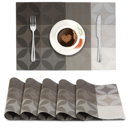 PVC Dining Table Mats, Geometric Grey