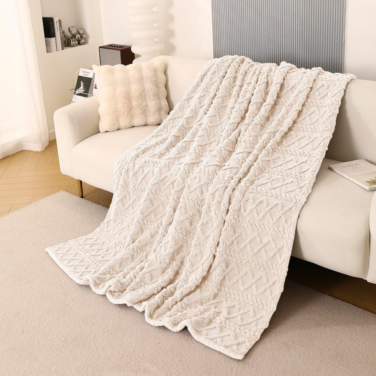 Buy Beige Colour Blanket - Bed & Sofa | HOKIPO
