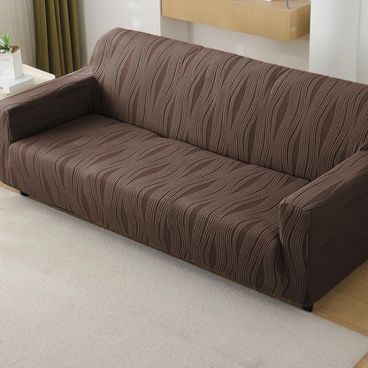 Buy chocolate brown colour nestiva series knitting jacquard 4 seater sofa cover​ | HOKIPO