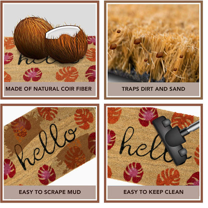 Coir Entrance Door Mat with Anti-Slip PVC Backing