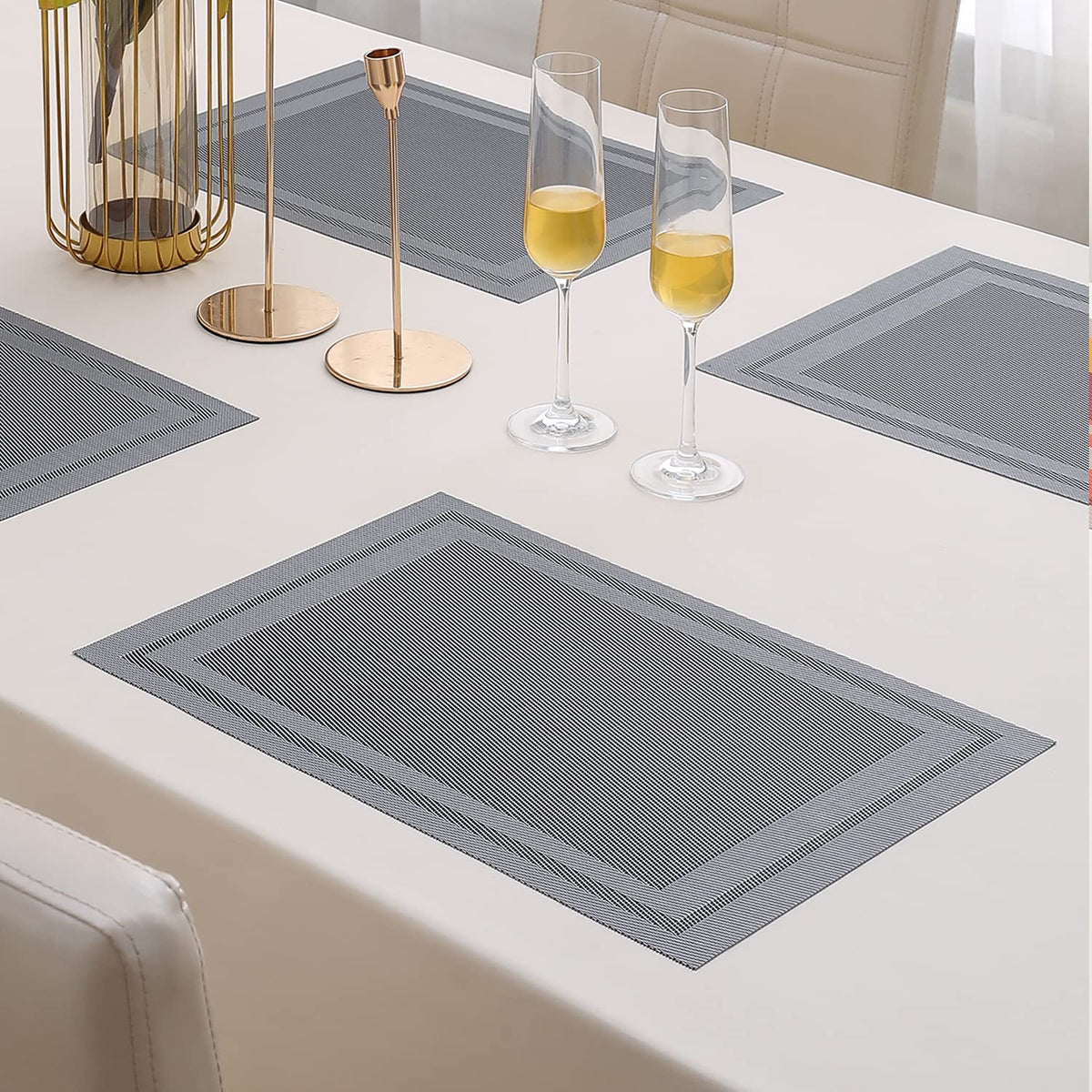 PVC Dining Table Mats, Grey