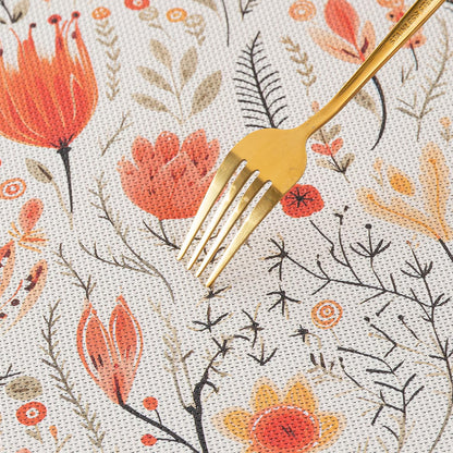 Artistic Flora PVC Washable Mats for Dining Table - Tulip Flora