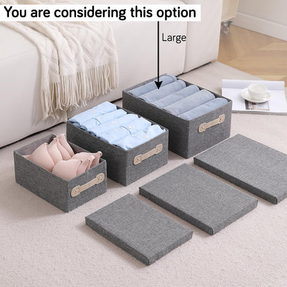 Organisers Storage Box with Lid, Grey, Pack of 1/2